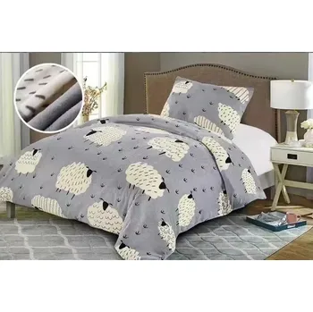 Povlečení NOVINKA 2025! POVLEČENÍ MIKROPLYŠ 70x90/140x200cm - OVEČKY - ŠEDÉ