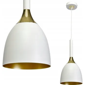 Závěsné svítidlo CLARK bílé zlaté kovové stínidlo 1xE27 18x90cm Stropní Svítidlo