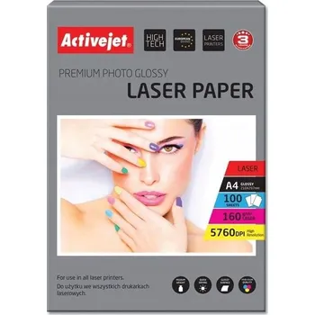 Kancelářský papír Lesklý fotopapír ActiveJet A4 160 g/m2 100 ks