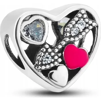 Přívěsek PETERSON stříbrný přívěsek CHARMS láska se zirkony stříbro 925