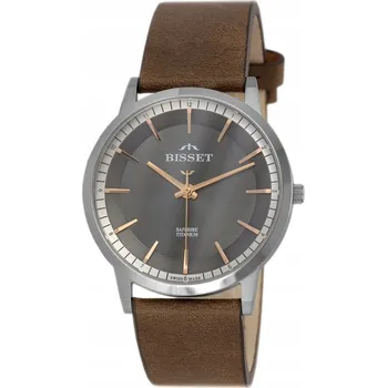 Hodinky Švýcarské Pánské hodinky Bisset BSCF25 titanové/ grafit na řemínku