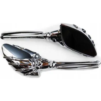 Zrcátko pro motocykl MINI CHROMOVANÁ ZRCÁTKA RUKA KOSTRY CHROM (1528)