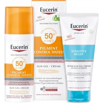 Přípravek na opalování EUCERIN SUN Fluid proti pigmentovým skvrnám SPF50 světlý + Zklidňující krém po opalování
