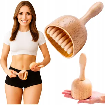 Masážní přístroj Masážní váleček pro relaxační masáž těla a nohou, dřevěný masážní přístroj proti celulitidě