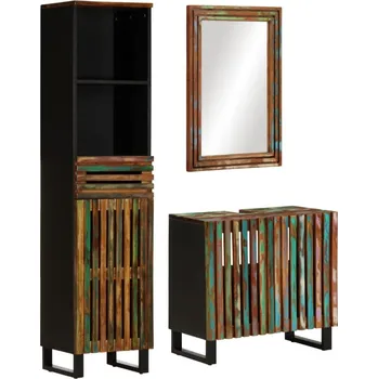 Koupelnový nábytek vidaXL 3dílná koupelnová sestava masivní akáciové dřevo [3217093] Barva: Vícebarevný