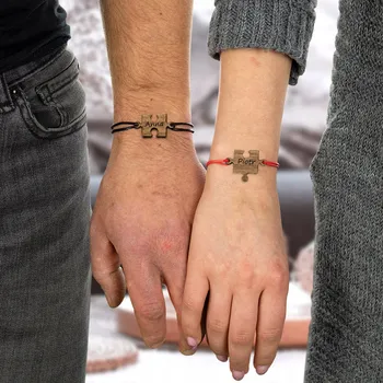 Náramek Náramky na sznurku PUZZLE NA VALENTÝNA gravírování