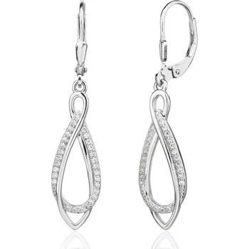 Náušnice JKB Jewel Stříbrné visací náušnice se zirkony Harper