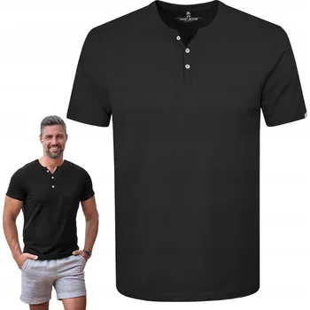 Pánské tričko Pánské tričko s výstřihem do V ČERNÉ Bavlněné NOEL M Pako Jeans