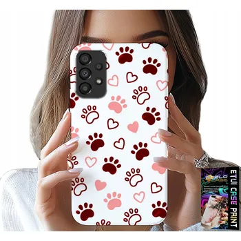 Pouzdro na mobilní telefon POUZDRO pro SAMSUNG GALAXY A53 5G - Psí tlapky na bílém pozadí, pes, kočka, medvídek