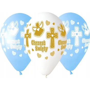 Balónek Balónky Gemar Křest Svatý modro-bílé 33 cm 5 ks