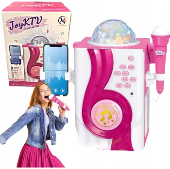 Hudební nástroj pro děti KARAOKE SADA S MIKROFONEM - ZPÍVEJ, PÍSNIČKY, ZVUKY, SVĚTELNÉ EFEKTY, USB