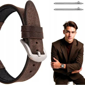Řemínek na hodinky Kožený opasek k hodinkám 22 mm, Univerzální, Velikost L