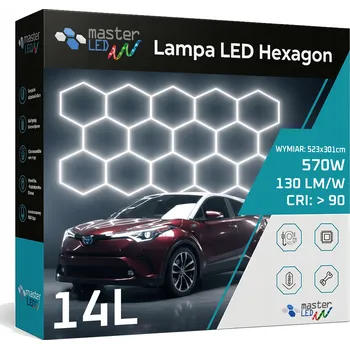 LED Lampa Hexagon Stropní Panel Osvětlení do Garáže Dílny 420x238 cm