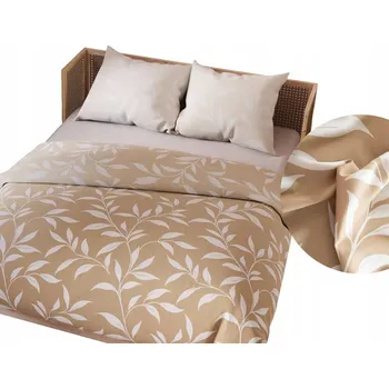 Povlečení Oboustranné Povlečení 220x200 cm sada povlečení z bavlněného saténu, béžová