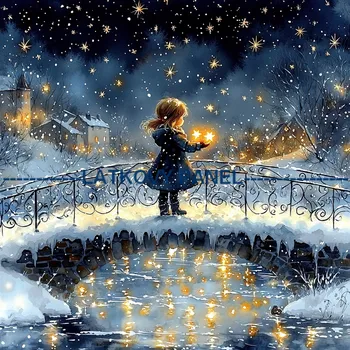 Látkový panel - Holčička s hvězdou - DZ-182 Velikost: 50x50cm, Materiál: Mikroplyš