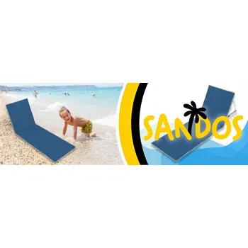 Obraz Lehátko plážové skládací Sandos modré kovové textilní 155x52 cm 150 kg