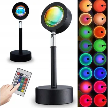 Lampička LED PROJEKTOR SVĚTLA ZÁPAD SLUNCE 16 BAREV SUNSET LAMPA NOČNÍ USB RGB
