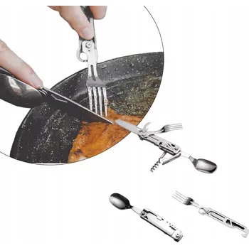 Příbor PŘÍBOR SKLÁDACÍ CESTOVNÍ POTŘEBY UNIVERZÁLNÍ LŽÍCE VIDLIČKA NŮŽ