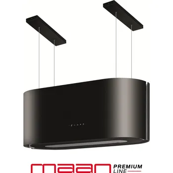 Digestoř Ostrůvkový odsavač par 80 cm černý skleněný MAAN Santina 2 Black 80 715 m3/h