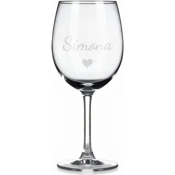 Sklenice Vínová sklenka s gravírovaným jménem – Simona II