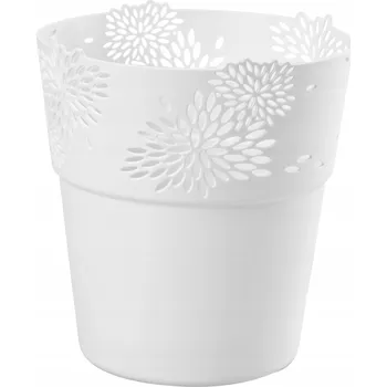 Květináč Plast Květináč bílý Galicja 11,5 cm x 11,5 x 12,3 cm