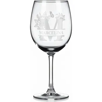 Sklenice Vínová sklenka s gravírovaným jménem – Marcelina