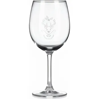 Sklenice Sklenice na víno s gravírovaným motivem jelena s vánočními detaily