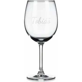 Sklenice Vínová sklenka s gravírovaným jménem – Tobiáš