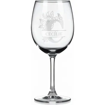 Sklenice Vínová sklenka s gravírovaným jménem – CECÍLIE