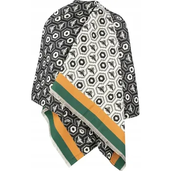 Šála Teplá šála pletená pletenina oboustranná včely (Vícebarevná || Černá)