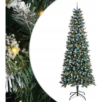 Vánoční stromek Umělý vánoční stromeček Zelená 240 cm PVC, plast a ocel