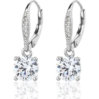 Náušnice JKB Jewel Stříbrné visací náušnice se zirkony Violet