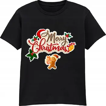 Chlapecké tričko Vánoční Tričko Dětské Veselý Perníček Černé 5/6 Let
