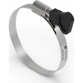 hadicová spona Hadicová spona s knoflíkem 20-32 šnekový ( objímka W2 - nerezová ocel ) šířka 9 mm (blistr) TEGER (10 kusů)