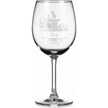 Sklenice Vínová sklenka s gravírovaným jménem – IVA