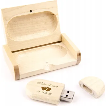 USB flash disk USB flash disk MemoRabbit Dřevěný USB flash disk z borovice + Krabička + Gravírování 128 GB USB 3.0 béžový