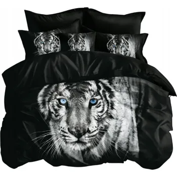 Povlečení Povlečení 160x200 Černá s tygrem Moderní design Měkké a pohodlné