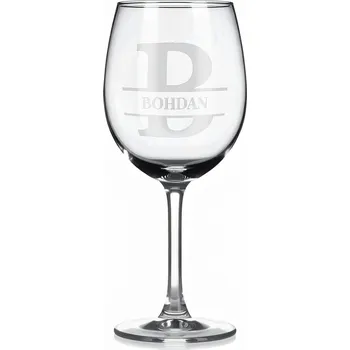 Sklenice Vínová sklenka s gravírovaným jménem – BOHDAN