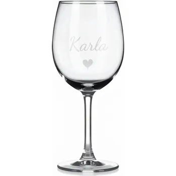 Sklenice Vínová sklenka s gravírovaným jménem – Karla