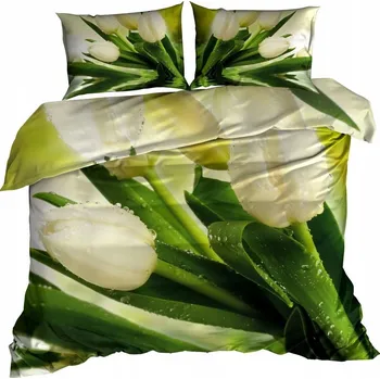 Povlečení 3D Bavlna saténové Povlečení 140x200 cm KVĚTINY TULIPÁNY