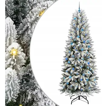 Vánoční stromek Umělý vánoční stromeček Bílá 240 cm PVC a Plast a Ocel a PE