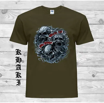 levne-bavlnene-metal-tricko-potisk-God-Is-My-Judge Barva: Khaki, velikost: XXL