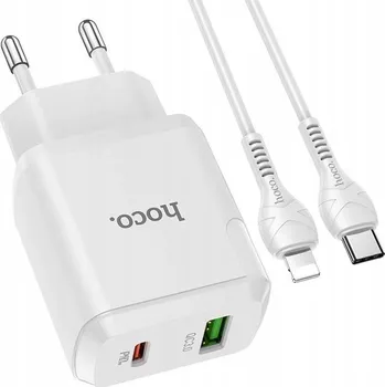 Síťová nabíječka Hoco N5 20W PD USB-C + USB3.0 + kabel USB-C na Lightning