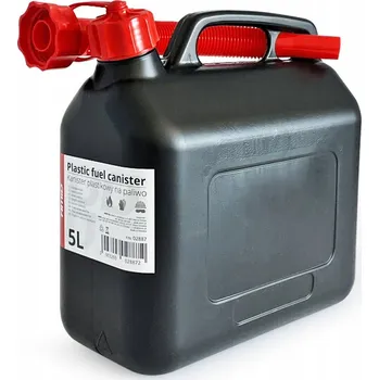 Kanystr Plastový kanystr černý 5L AMIO Trychtýř na palivo, Zásobník na palivo