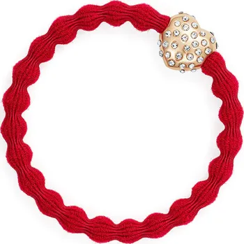 By Eloise London Gold Diamanté Bubble Heart barva Cherry Red