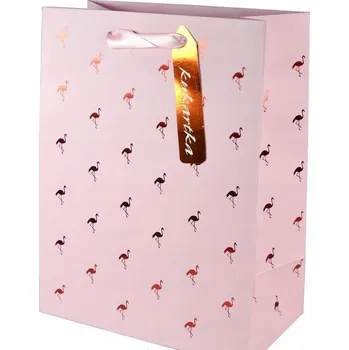 Obraz Dárková taška Kukartka 33 cm x 46 cm x 13 cm růžová