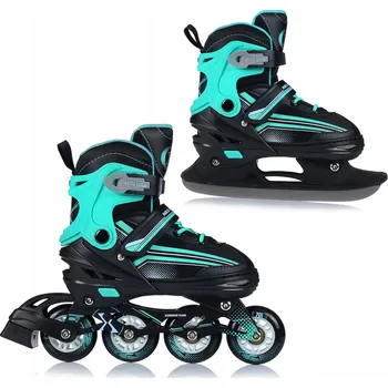 Kolečkové brusle BRUSLE 2V1 KOLEČKOVÉ BRUSLE 2v1 HOKEJOVÉ BRUSLE PRO DĚTI ABEC-7 KAUČUKOVÁ KOLA 39-43