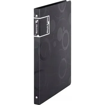 Karton P+P Pořadač A4 PP 4kr. Black and White černá