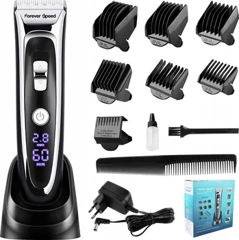 Strojek na vlasy Akumulátorový strojek na vlasy stříbrný keramický 7 nastavení 4-30 mm