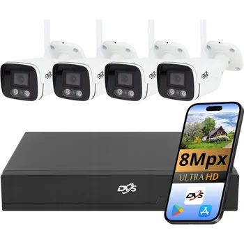 Bezpečnostní kamera SADA WIFI KAMER PRO MONITORING, 4 BEZDRÁTOVÉ KAMERY DVS BÍLÁ TUBA 4K 8Mpx